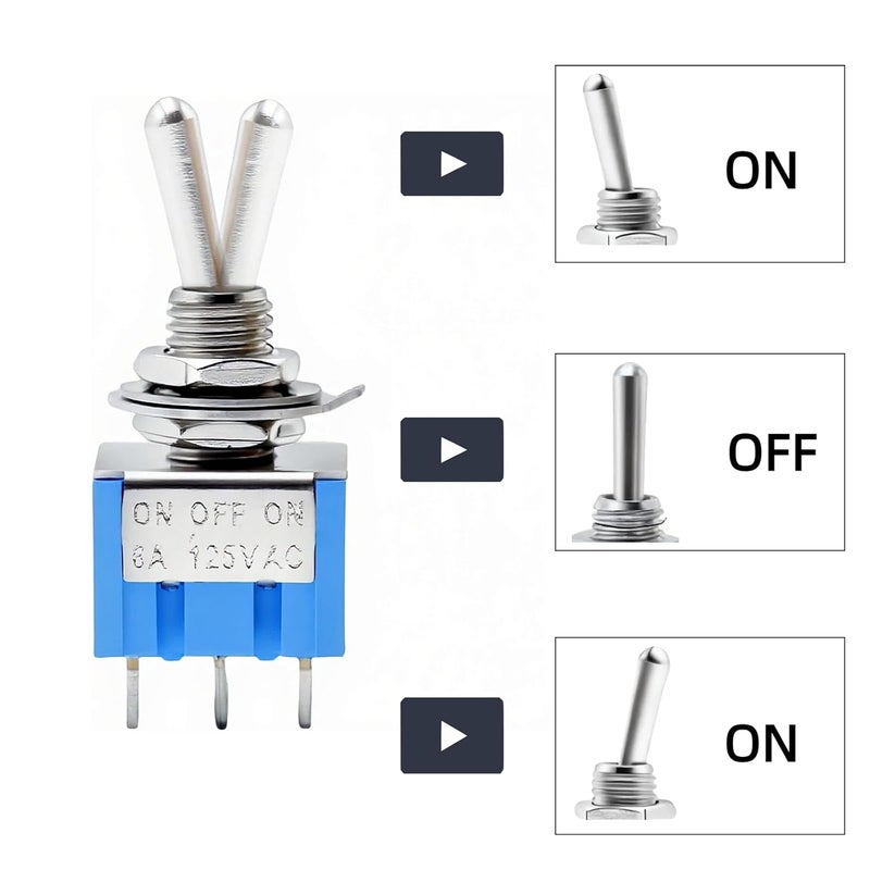 EGSCST 12 قطعة مفتاح تبديل مصغر SPST 6A 125V مفتاح روك صغير ON/Off/ON 6 دبابيس 3 وضعيات - Image 4